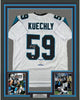 Framed Autographed/Signed Luke Kuechly 35x39 Carolina White Football Jersey Beckett BAS COA
