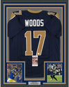 Framed Autographed/Signed Robert Woods 35x39 Los Angeles LA Dark Blue Football Jersey JSA COA