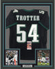 Framed Autographed/Signed Jeremiah Trotter 35x39 Philadelphia Black Football Jersey JSA COA