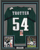 Framed Autographed/Signed Jeremiah Trotter 35x39 Philadelphia Green Football Jersey JSA COA