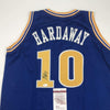 Autographed/Signed Tim Hardaway Golden State Blue Basketball Jersey JSA COA