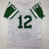 Autographed/Signed Joe Namath New York White Stat Football Jersey Steiner Sports COA