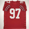 Autographed/Signed Nick Bosa Ohio State Red College Football Jersey JSA COA