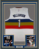 Framed Autographed/Signed Zion Williamson 35x39 New Orleans White Basketball Jersey PSA/DNA COA Holo Only