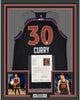 Framed Autographed/Signed Stephen Steph Curry 35x39 Black NBA All-Star Game Basketball Jersey JSA COA/LOA