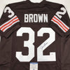 Autographed/Signed Jim Brown Cleveland Football Brown Jersey Beckett BAS COA