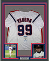 Framed Autographed/Signed Charlie Sheen 35x39 Wild Thing Ricky Vaughn Major League Movie Baseball Jersey Beckett BAS COA