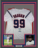 Framed Autographed/Signed Charlie Sheen 35x39 Wild Thing Ricky Vaughn Major League Movie Baseball Jersey Beckett BAS COA