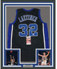 Framed Autographed/Signed Christian Laettner 35x39 Duke Blue Devils Black College Basketball Jersey JSA COA