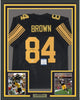 Framed Autographed/Signed Antonio Brown 35x39 Pittsburgh Steelers Color Rush Black Football Jersey Beckett BAS COA by Hall of Fame Sports Memorabilia
