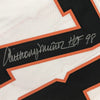 Framed Autographed/Signed Anthony Munoz HOF 98 35x39 Cincinnati White Football Jersey JSA COA by Hall of Fame Sports Memorabilia