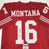 Autographed/Signed Joe Montana San Francisco Red Football Jersey JSA COA