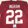Autographed/Signed Mark Ingram Alabama Red College Football Jersey Beckett BAS COA