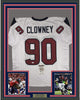 Framed Autographed/Signed Jadeveon Clowney 35x39 Houston White Football Jersey JSA COA