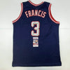Autographed/Signed Steve Francis Houston Blue Basketball Jersey JSA COA by Hall of Fame Sports Memorabilia