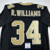 Autographed/Signed Ricky Williams New Orleans Black Football Jersey Beckett BAS COA