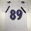 Autographed/Signed Steve Smith Sr. Baltimore White Football Jersey JSA COA