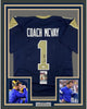 Framed Autographed/Signed Sean McVay 35x39 Los Angeles LA Dark Blue Football Jersey Beckett BAS COA