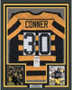 Framed Autographed/Signed James Conner 35x39 Pittsburgh Bumble Bee Football Jersey JSA COA