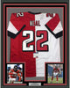 Framed Autographed/Signed Keanu Neal 35x39 Atlanta Splite Football Jersey PSA/DNA COA