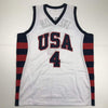 Autographed/Signed Allen Iverson United States USA White Olympics Basketball Jersey JSA COA