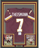 Framed Autographed/Signed Joe Theismann 35x39 Washington Burgundy Football Jersey Beckett BAS COA