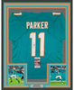 Framed Autographed/Signed Devante Parker 35x39 Miami Teal Football Jersey JSA COA