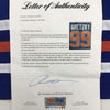 Autographed/Signed Wayne Gretzky Edmonton Blue Hockey Jersey PSA/DNA COA/LOA