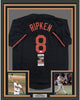Framed Autographed/Signed Cal Ripken Jr. 35x39 Baltimore Black Baseball Jersey JSA COA