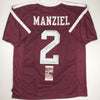 Autographed/Signed Johnny FN Football Manziel Texas A&M Maroon College Jersey JSA COA