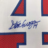 Framed Autographed/Signed Steve Grogan 35x39 New England Red Football Jersey JSA COA