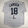Autographed/Signed Don Larsen New York Pinstripe Baseball Jersey JSA COA by Hall of Fame Sports Memorabilia