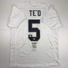 Autographed/Signed Manti Teo Te'o Notre Dame White College Football Jersey JSA COA
