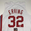Autographed/Signed Julius Erving Dr. J New York ABA White Basketball Jersey JSA COA