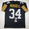 Autographed/Signed Andy Russell 2x SB Champs Pittsburgh Black Football Jersey JSA COA