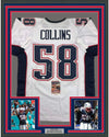 Framed Autographed/Signed Jamie Collins 35x39 New England White Football Jersey JSA COA