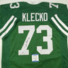 Autographed/Signed Joe Klecko New York Green Football Jersey Beckett BAS COA