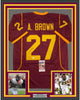 Framed Autographed/Signed Antonio Brown 35x39 Central Michigan Maroon College Football Jersey JSA COA