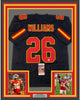 Framed Autographed/Signed Damien Williams 35x39 Kansas City Black Football Jersey JSA COA