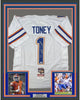 Framed Autographed/Signed Kadarius Toney 35x39 Florida White College Football Jersey JSA COA