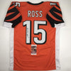 Autographed/Signed John Ross III Cincinnati Orange Football Jersey JSA COA