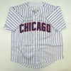 Autographed/Signed Sammy Sosa Chicago Pinstripe Baseball Jersey Beckett BAS COA