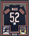 Framed Autographed/Signed Khalil Mack 35x39 Chicago Blue Football Jersey Beckett BAS COA