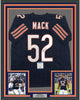 Framed Autographed/Signed Khalil Mack 35x39 Chicago Blue Football Jersey Beckett BAS COA
