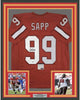 Framed Autographed/Signed Warren Sapp 35x39 Tampa Bay Orange Retro Football Jersey PSA/DNA COA