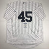 Autographed/Signed Luke Voit New York Pinstripe Baseball Jersey Beckett BAS COA
