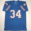 Autographed/Signed Earl Campbell Houston Blue Football Jersey JSA COA