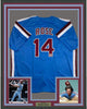 Framed Autographed/Signed Pete Rose 4256 35x39 Philadelphia Blue Baseball Jersey Athlete Hologram COA