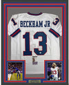 Framed Autographed/Signed Odell Beckham Jr. 35x39 New York Giants Color Rush Football Jersey JSA COA