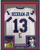 Framed Autographed/Signed Odell Beckham Jr. 35x39 New York Giants Color Rush Football Jersey JSA COA
